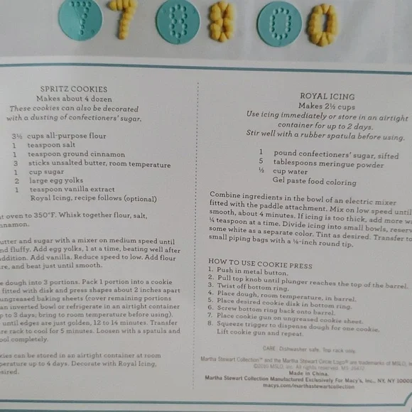 Martha Stewart Cookie Press